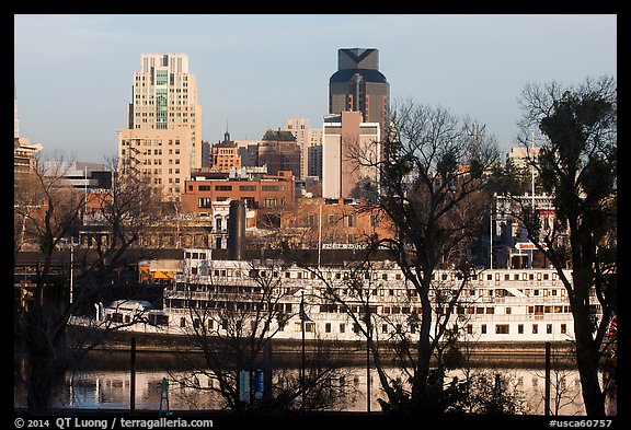 Riverboat and downtown skyline. Sacramento, California, USA (color)