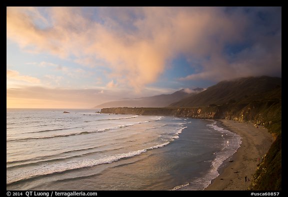 Sand Dollar Beach at sunset. Big Sur, California, USA (color)