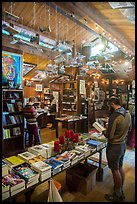 Visitors browsing books, Henry Miller Memorial Library. Big Sur, California, USA ( color)