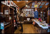 Visitor browsing, Henry Miller Memorial Library. Big Sur, California, USA ( color)