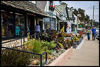 Shops and couple walking, Cambria. California, USA ( color)