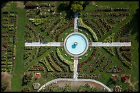 Aerial view of fontain in Rose Garden. San Jose, California, USA ( color)