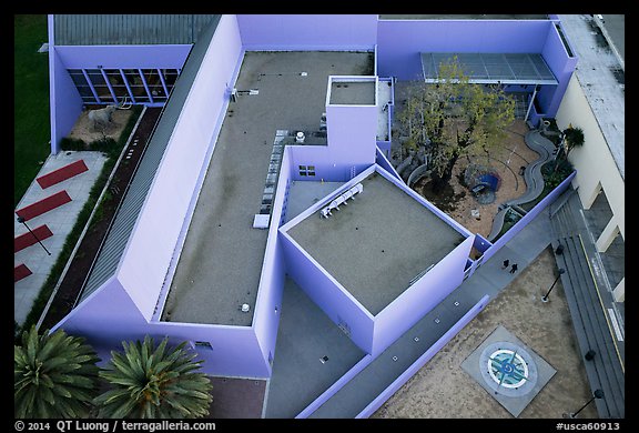 Aerial view of Childrens Museum. San Jose, California, USA (color)