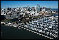 Aerial view of South Beach Harbor, ATT Park, and downtown. San Francisco, California, USA ( color)