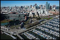 Aerial view of South Beach Harbor, ATT Park, and South of Market. San Francisco, California, USA ( color)