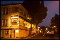 Groveland hotel and main street at night. California, USA ( color)