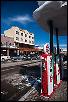 Gas pumps and street, Truckee. California, USA ( color)