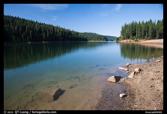 Jenkinson Lake on calm morning, Pollock Pines. California, USA (color)