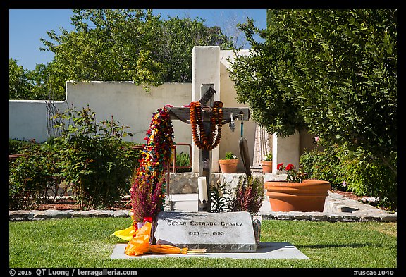 Grave of Cesar Chavez, Cesar Chavez National Monument, Keene. California, USA
