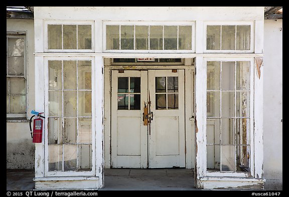 Door of old building, La Paz, Cesar Chavez National Monument, Keene. California, USA