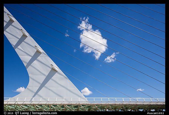 Cantilever spar cable-stayed Sundial Bridge, Redding. California, USA (color)