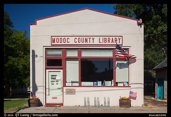 One-room Modoc County Library, Cedarville. California, USA (color)