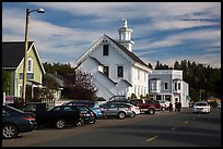 Street and church. Mendocino, California, USA ( color)