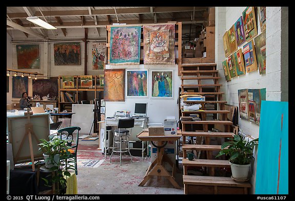Painters studio. Berkeley, California, USA (color)