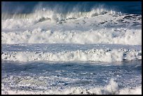 Rows of waves breaking offshore. Half Moon Bay, California, USA ( color)