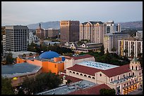 City National Civic and skyline at dusk from above. San Jose, California, USA ( color)