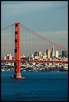 Golden Gate Bridge and city skyline. San Francisco, California, USA ( color)