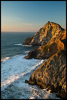 Surf and Coastline, Devils slide, late afternoon. San Mateo County, California, USA ( color)