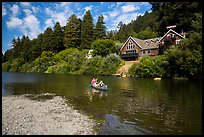 Canoists on Russian River, Monte Rio. California, USA ( color)
