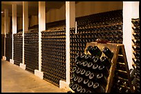 Bottles in cellar, Korbel Champagne Cellars, Guerneville. California, USA ( color)