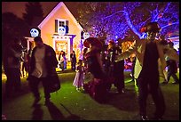 Revellers dance for Halloween. Petaluma, California, USA ( color)