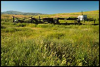 Abandonned agricultural machinery, Traver Ranch. Carrizo Plain National Monument, California, USA ( color)