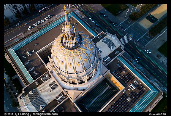 Aerial view of City Hall roof. San Francisco, California, USA