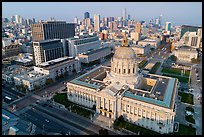 Aerial view of Civic Center with skyline. San Francisco, California, USA ( color)