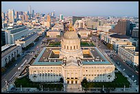 Aerial view of City Hall and Civic Center. San Francisco, California, USA ( color)