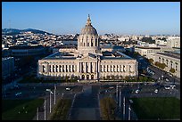 Aerial view of Civic Center Plaza and City Hall. San Francisco, California, USA ( color)