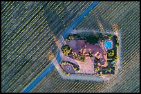 Aerial view of winery looking straight down. Livermore, California, USA ( color)
