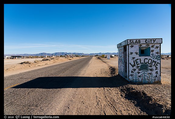 Road leading to Slab City. Nyland, California, USA (color)