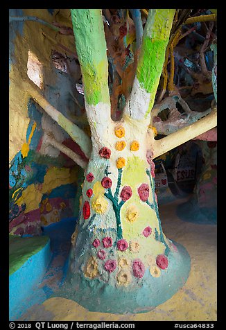 Artificial tree inside Salvation Mountain. Nyland, California, USA (color)