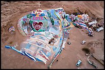 Aerial view of Salvation Mountain at dawn. Nyland, California, USA ( color)