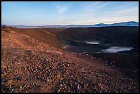 Inside Amboy Crater at sunset. Mojave Trails National Monument, California, USA ( color)