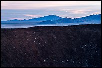 Amboy Crater rim and mountains. Mojave Trails National Monument, California, USA ( color)