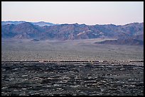 Freigh train and desert mountains. Mojave Trails National Monument, California, USA ( color)