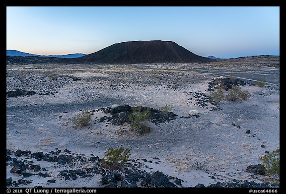 Amboy Crater at dawn. Mojave Trails National Monument, California, USA (color)