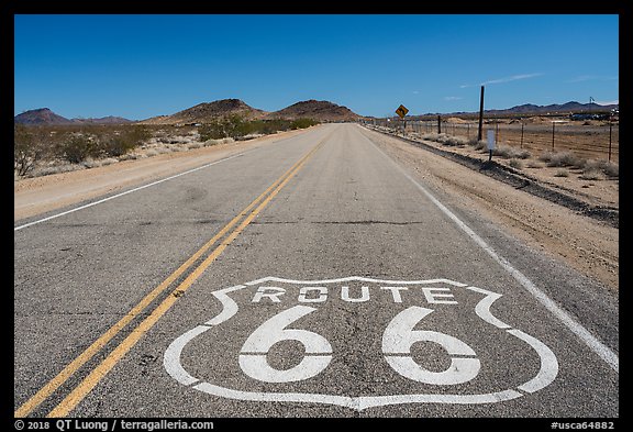 National Trails Highway route 66 marker. California, USA