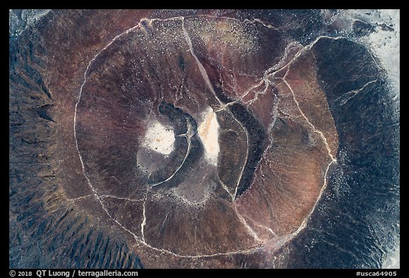 Aerial view of Amboy Crater looking down. Mojave Trails National Monument, California, USA (color)