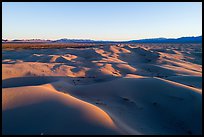Aerial view of Cadiz dunes and mountains at sunset. Mojave Trails National Monument, California, USA ( color)