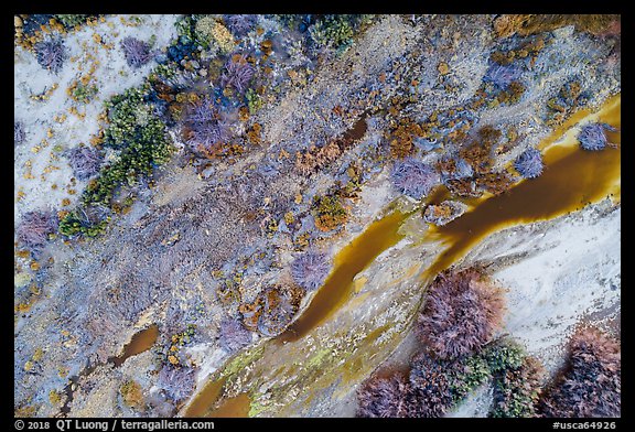 Aerial view of Mojave River looking down, Afton Canyon. Mojave Trails National Monument, California, USA (color)