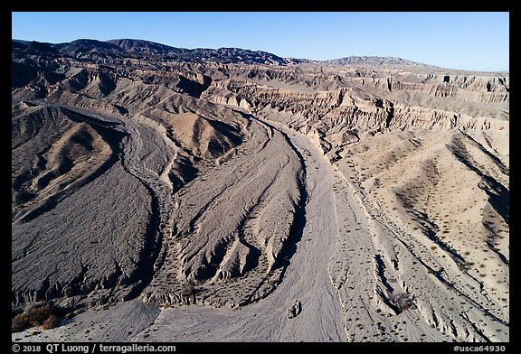 Aerial view of Afton Canyon. Mojave Trails National Monument, California, USA (color)