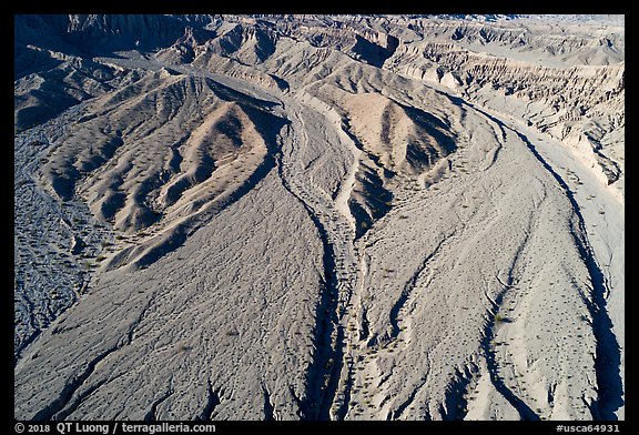 Aerial view of dry wash, Afton Canyon. Mojave Trails National Monument, California, USA