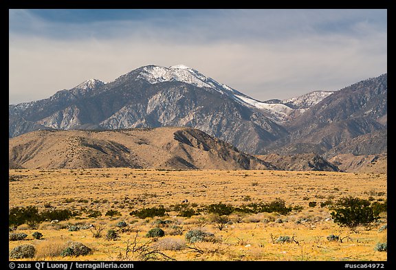 Snow-capped San Gorgonio Mountain. Sand to Snow National Monument, California, USA (color)