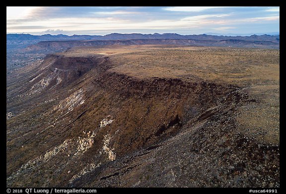 Aerial view of Flat Top Mesa. Sand to Snow National Monument, California, USA