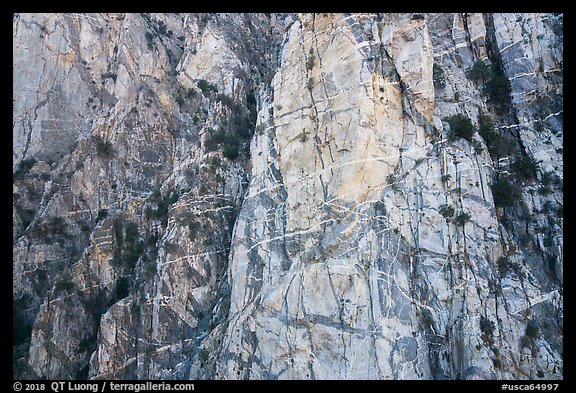 Striated cliff in Chino Canyon, north face of San Jacinto Peak. Santa Rosa and San Jacinto Mountains National Monument, California, USA (color)