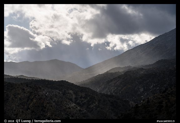 Showers and clouds over Santa Rosa Mountains. Santa Rosa and San Jacinto Mountains National Monument, California, USA