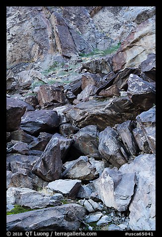 Boulders on slope, Tahquitz Canyon, Palm Springs. Santa Rosa and San Jacinto Mountains National Monument, California, USA