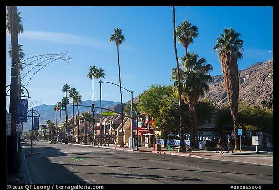 Palm Canyon Drive, main street of Palm Springs. California, USA (color)